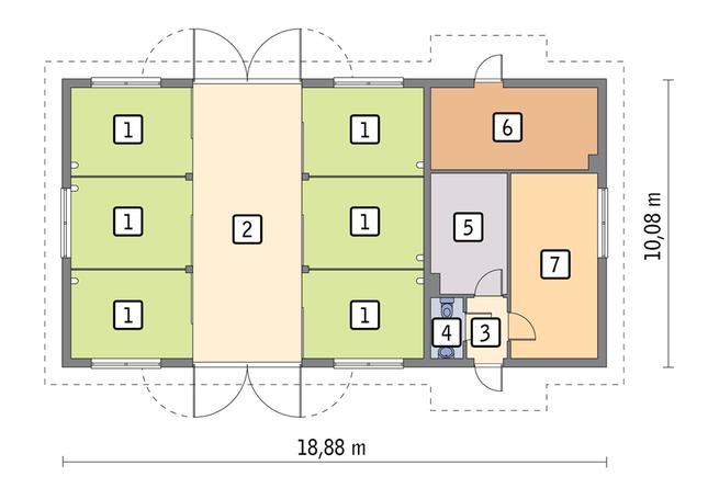 Rzut parteru POW. 160,2 m²