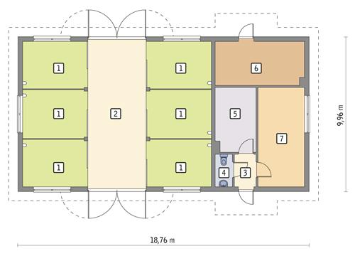 Rzut parteru POW. 161,4 m²