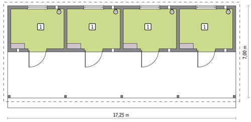 Rzut parteru POW. 48,1 m²