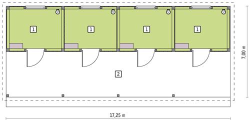 Rzut parteru POW. 108,5 m²