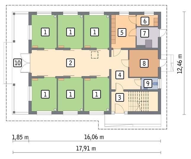 Rzut parteru POW. 160,3 m²