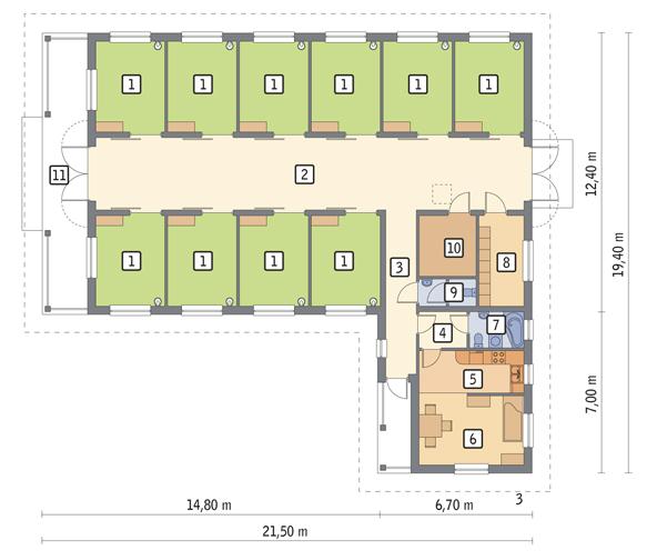 Rzut parteru POW. 236,4 m²
