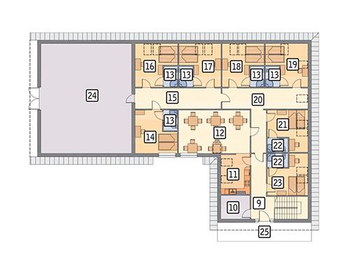 Rzut poddasza POW. 389,2 m²