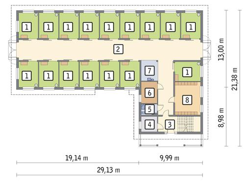 Rzut parteru POW. 364,7 m²