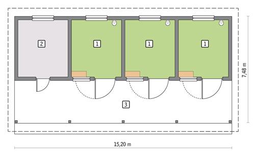 Rzut parteru POW. 112,1 m²