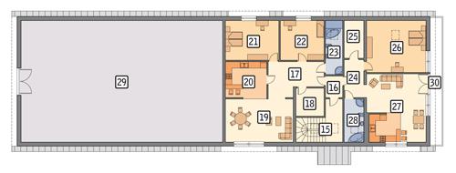 Rzut poddasza POW. 416,6 m²