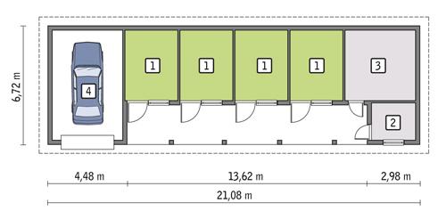 Rzut parteru lustro POW. 92,7 m²
