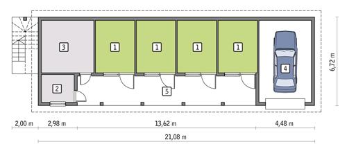Rzut parteru POW. 92,5 m²