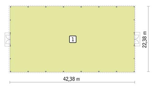 Rzut parteru POW. 911,1 m²