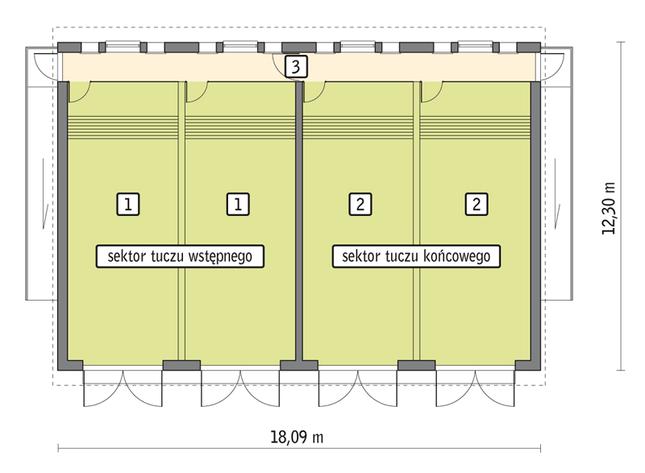 Rzut przyziemia POW. 191,9 m²