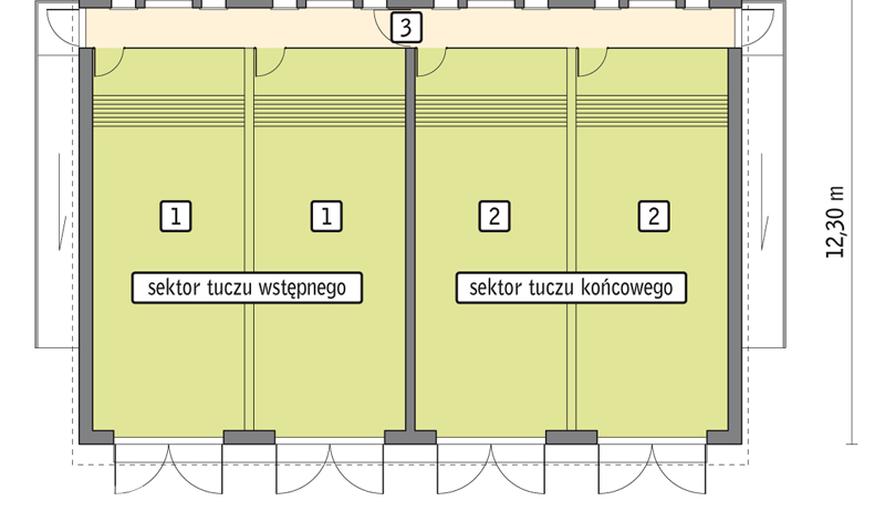 T01 Tuczarnia dla 160 sztuk, na głębokiej ściółce T01 Tuczarnia dla 160 sztuk, na głębokiej ściółce