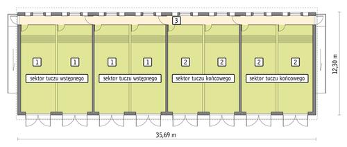 Rzut przyziemia POW. 383,8 m²