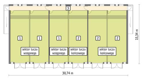 Rzut przyziemia POW. 424,2 m²