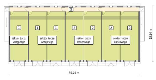 Rzut przyziemia POW. 494,4 m²
