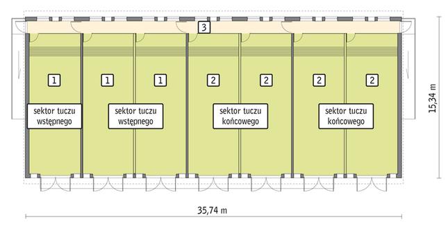 Rzut przyziemia POW. 494,4 m²