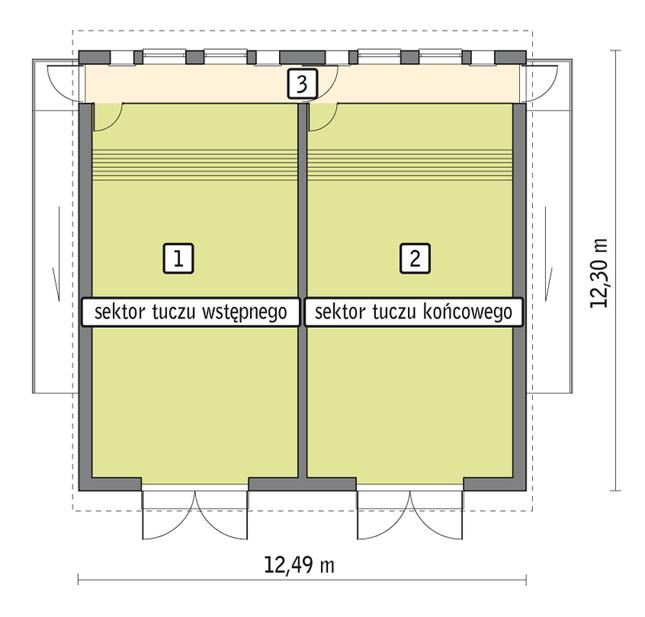 Rzut przyziemia POW. 132,9 m²