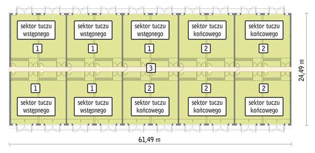 Rzut przyziemia POW. 1 392,7 m²