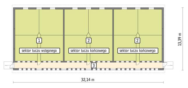 Rzut przyziemia POW. 384,0 m²