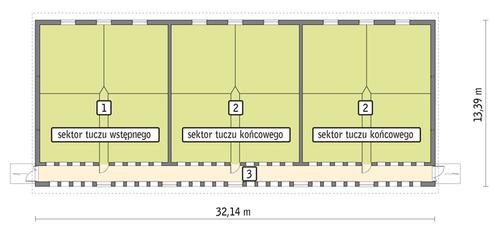 Rzut przyziemia POW. 384,0 m²