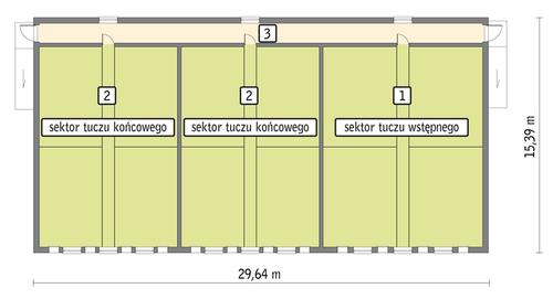 Rzut przyziemia POW. 409,6 m²