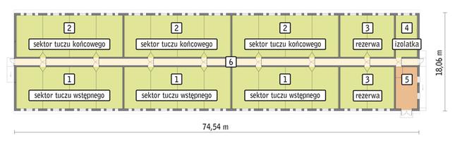 Rzut przyziemia POW. 1 226,5 m²