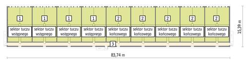 Rzut przyziemia POW. 1 170,0 m²