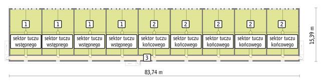 Rzut przyziemia POW. 1 170,0 m²