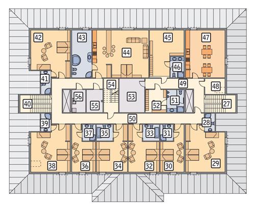 Rzut poddasza POW. 664,2 m²