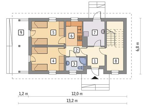 Rzut parteru POW. 59,5 m²