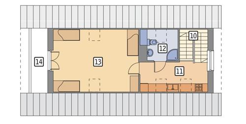 Rzut poddasza POW. 61,4 m²