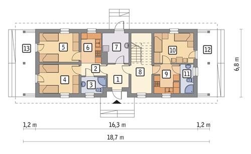 Rzut parteru POW. 81,7 m²
