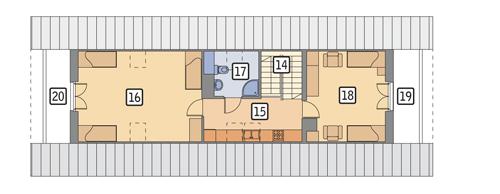 Rzut poddasza POW. 102,0 m²