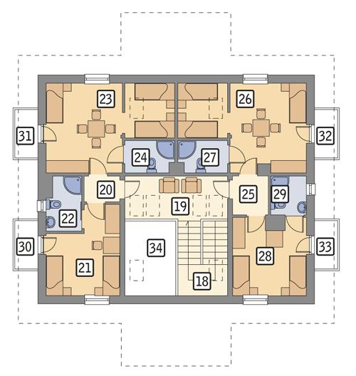 Rzut poddasza POW. 114,1 m²