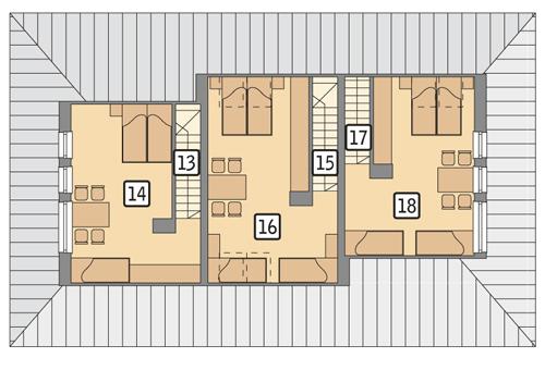 Rzut poddasza POW. 75,3 m²