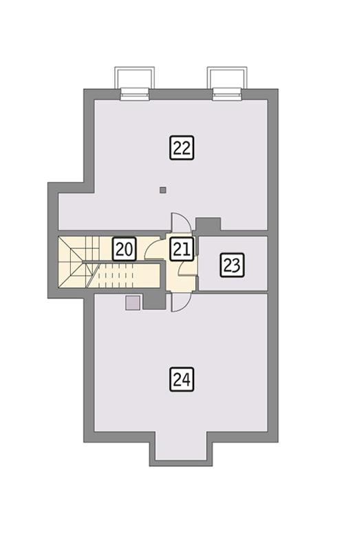 Rzut piwnicy POW. 96,4 m²