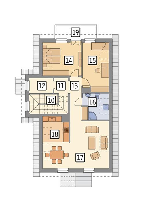 Rzut poddasza POW. 105,4 m²