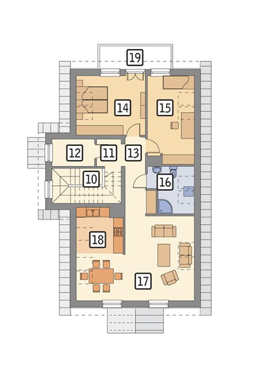 Rzut poddasza POW. 105,4 m²