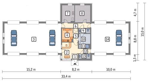 Rzut parteru POW. 280,3 m²