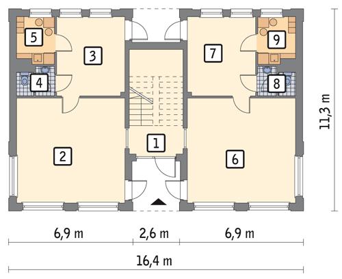 Rzut parteru POW. 132,7 m²