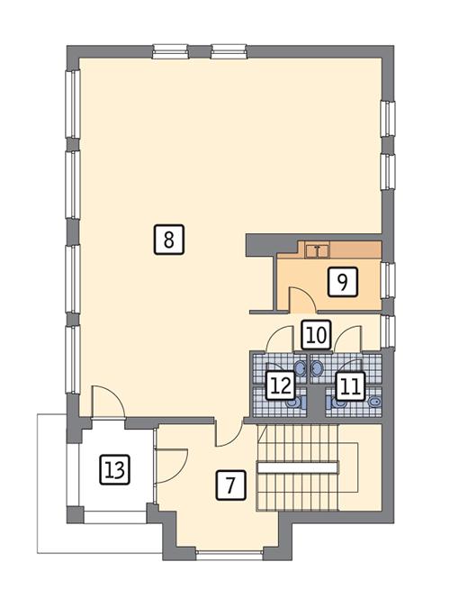 Rzut piętra: piętro I / II POW. 151,0 m²