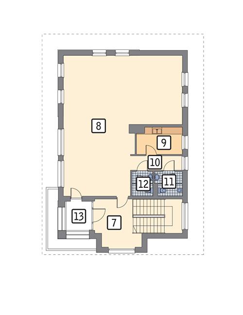 Rzut piętra POW. 151,0 m²