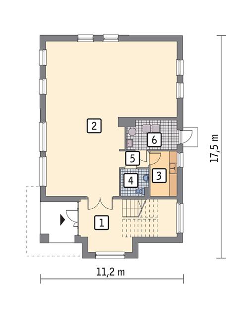 Rzut parteru POW. 145,3 m²