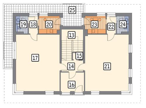 Rzut piętra POW. 142,8 m²