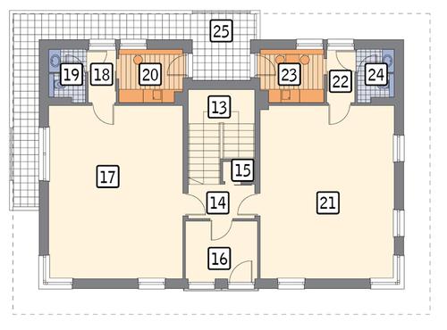 Rzut piętra POW. 142,8 m²