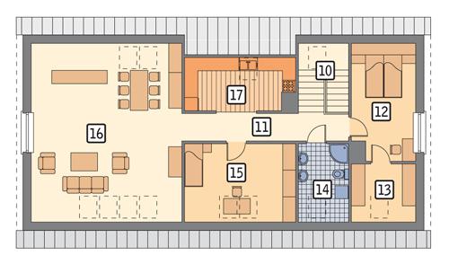 Rzut poddasza POW. 127,7 m²
