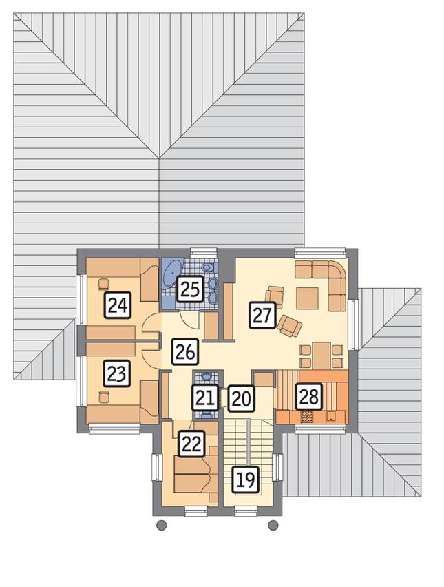 Rzut piętra POW. 91,9 m²