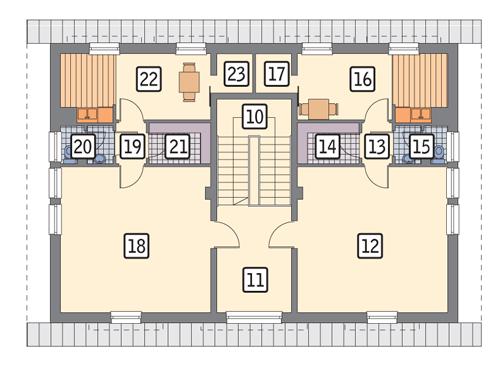 Rzut poddasza POW. 143,5 m²