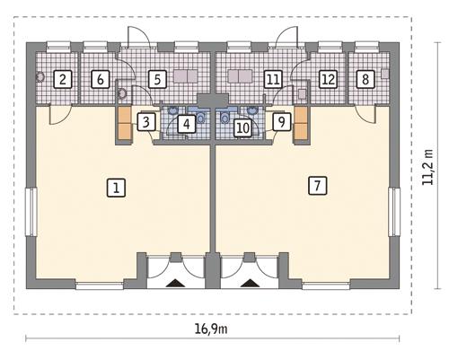 Rzut parteru POW. 143,1 m²