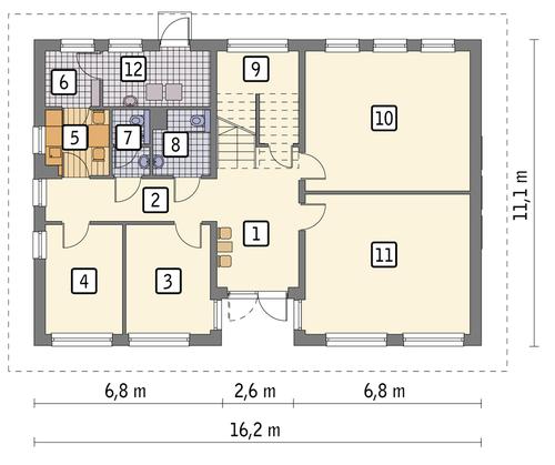 Rzut parteru POW. 139,3 m²