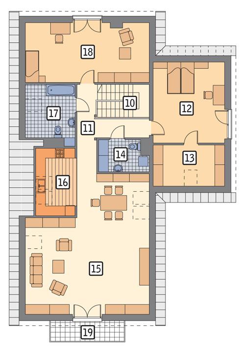 Rzut poddasza POW. 163,1 m²
